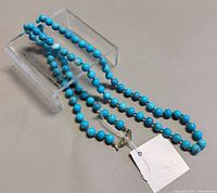 Close view of beads and clasp from one side