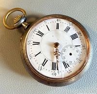 Front view showing dial, hands, and case rim