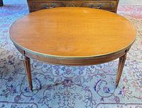 Top view showing wood grain and oval shape