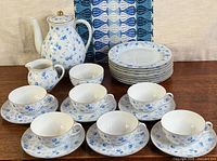 Full set arranged on table showing all pieces