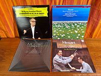 Group shot of all four Mozart LP records
