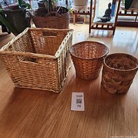 Three baskets together showing size and style differences