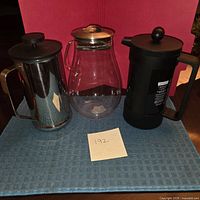 Three coffee presses side by side