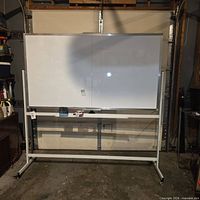Full view of whiteboard on rolling stand