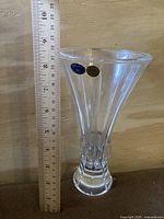 Full view showing vase height against ruler