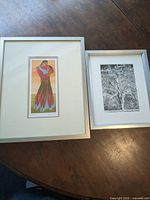 Front view of both framed prints
