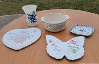 Group shot of all five items on tabletop