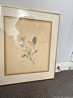 Full view of framed watercolor painting