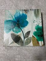 Front view of canvas showing floral artwork