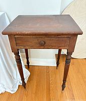 Full view of wooden side table front