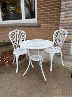 Full view of table and two chairs set