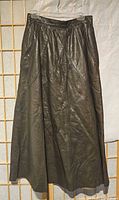Front view of dark brown leather skirt
