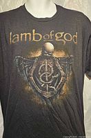 Front view of Lamb of God graphic T-shirt on mannequin
