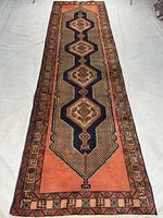 Full view of Ardebil runner rug showing entire length and pattern