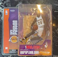 Front view of sealed McFarlane NBA Series 6 Gary Payton figure in packaging