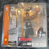 Front view of sealed Tim Duncan action figure in blister card