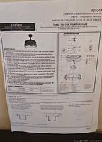 Installation manual showing model number F3504A