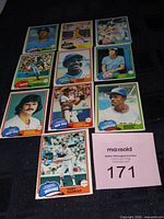 Fronts of 10 cards showing player images and team names