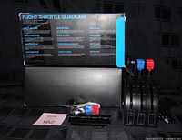 Box rear, throttle quadrant with three levers, clamp bracket, spare lever caps