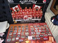 Group shot of all three hockey advertising poster boards