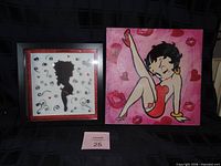 Both Betty Boop wall art pieces side by side showing size comparison