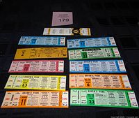 All 14 tickets laid out for complete overview