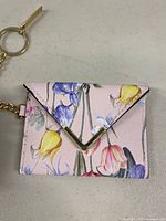 Front view of floral cardholder keychain
