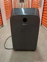 Front view of Hisense portable air conditioner showing exhaust port and overall condition