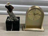 Overall view of clock and eagle statue