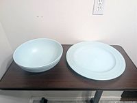 Set overview: bowl and plate on table