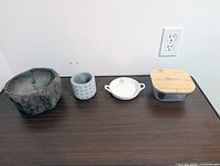 Top view of all four items on table