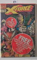 Front view of sealed 1991 X-Force #1 comic polybag