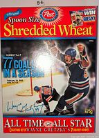 Front view of Post Spoon Size Shredded Wheat Wayne Gretzky limited-edition cereal box