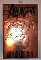 Front view of Avengers #360 gold embossed cover comic in bag