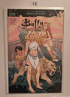 Front view of Buffy the Vampire Slayer #18 variant comic sealed in bag with board