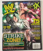 Front cover of WWE Magazine October 2008 featuring John Cena with visible autograph