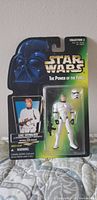 Front of sealed Kenner Star Wars The Power of the Force Luke Skywalker in Stormtrooper disguise figure on card