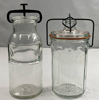 Both glass jars front view