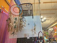 Overview of all dream catchers hanging