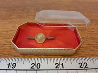 Full lot view in display box with ruler for scale