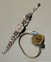 Marcel Boucher rhinestone watch and Montfort bangle watch overview
