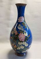 Full view of cloisonné vase front