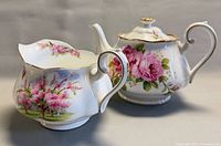 Teapot and gravy boat side view