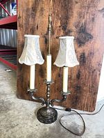 Front full view of lamp with shades attached