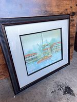 Front view of framed print showing image, mat and frame
