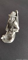 Front angled view of pewter hunter figurine