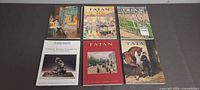 First set of six Tajan auction catalogues displayed front cover up