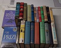 Group shot of all 23 hardcover books, two lying flat, showing jackets and spines