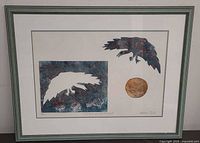 Framed print full view showing artwork, mat and frame