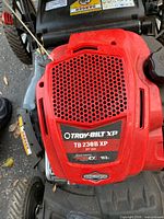 Engine cover showing model and engine specs